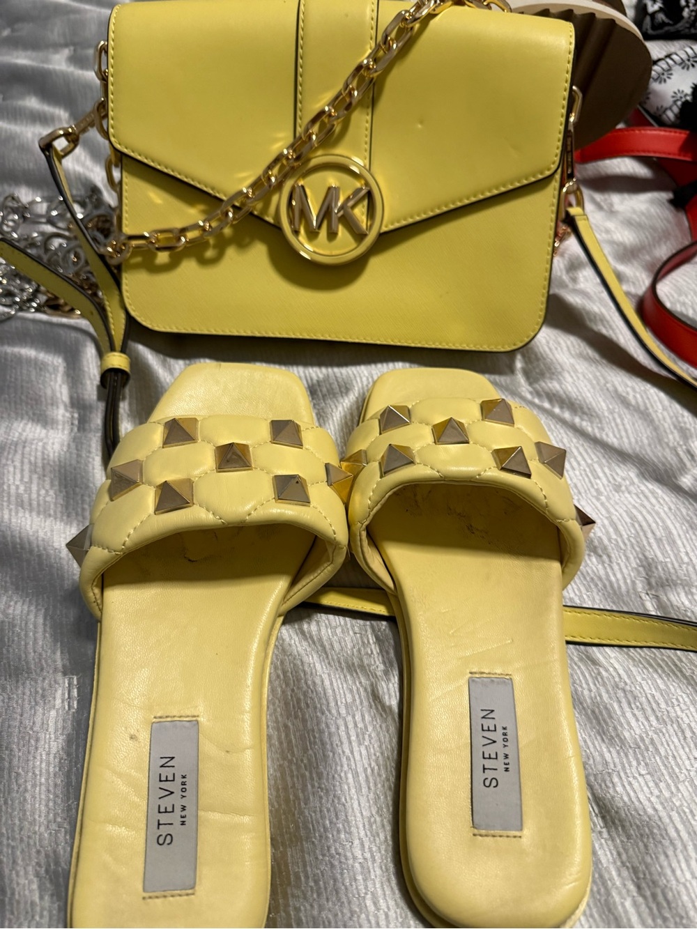 Michael Kors Bright Yellow MK Signature Crossbody - Picture 4 of 6